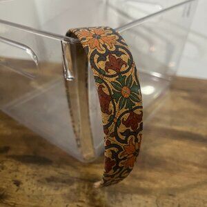 Vintage Floral Patterned cork flat Headband - very lightweight but stable